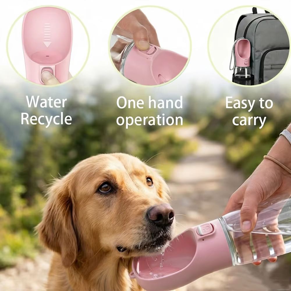 Leakproof Travel Dog Water Bottle with Lanyard, 350 ml, image 4